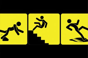 What principles apply to falls on private property