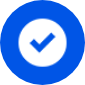 A white checkmark inside a solid blue circle, symbolizing verification, approval, or completion. A white checkmark inside a solid blue circle, symbolizing verification, approval, or completion.